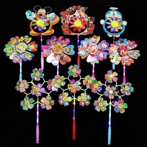 Children's creative cartoon luminous windmill glitter toys street stalls night market small gifts Yiwu supply wholesale