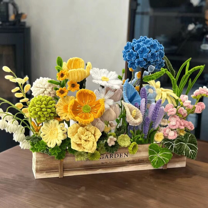 扭扭棒花束手工编织diy材料包送闺蜜男朋友生日礼物桌面摆件装饰|undefined