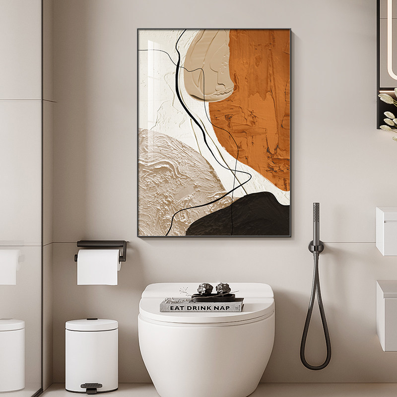 Abstract Art Decorative Painting for Bathroom, Waterproof Wall Art with Textured High-End Feel for Hotel Restroom Abstract Art Decorative Painting for Bathroom, Waterproof Wall Art with Textured High-End Feel for Hotel Restroom