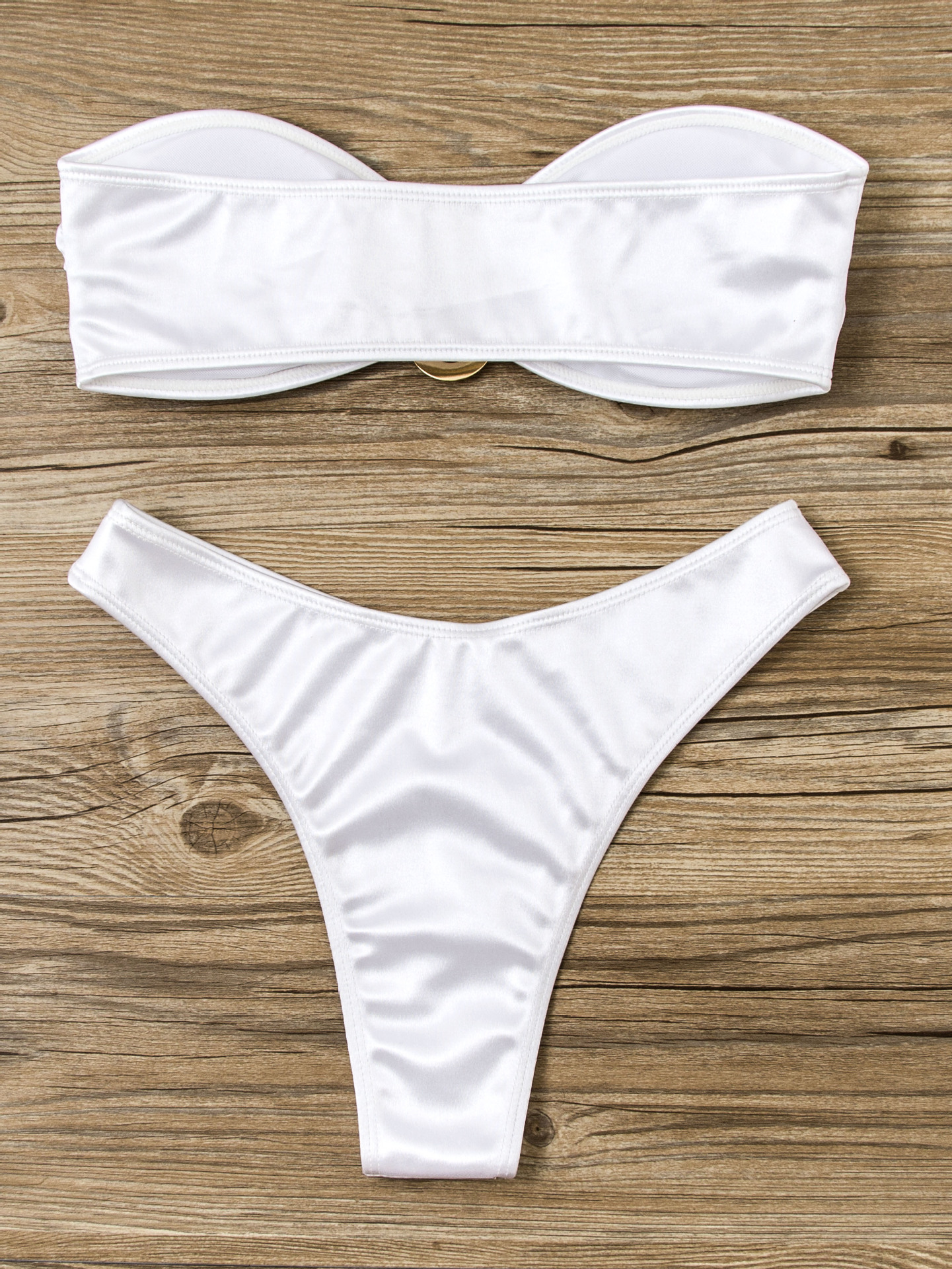 108g Weight Sexy Feel Of Sensation Mid Waist Panties Waist Bikini Panties Style Nylon Fabric Type 2 Pieces Set Quantity Swimming Pool Occasion Solid Color Pattern Women's Gender Women's Solid Color 2 Pieces Set Bikinis Swimwear 1