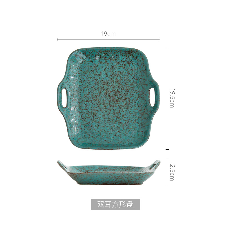 INS creativo japonés tazón de cerámica hogar plato ensalada tazón restaurante plato occidental retro personalizado horno vajilla