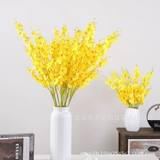 仿真花束跳舞兰 家居假花绢花干花摆件婚庆装饰插花装饰花卉 摆件