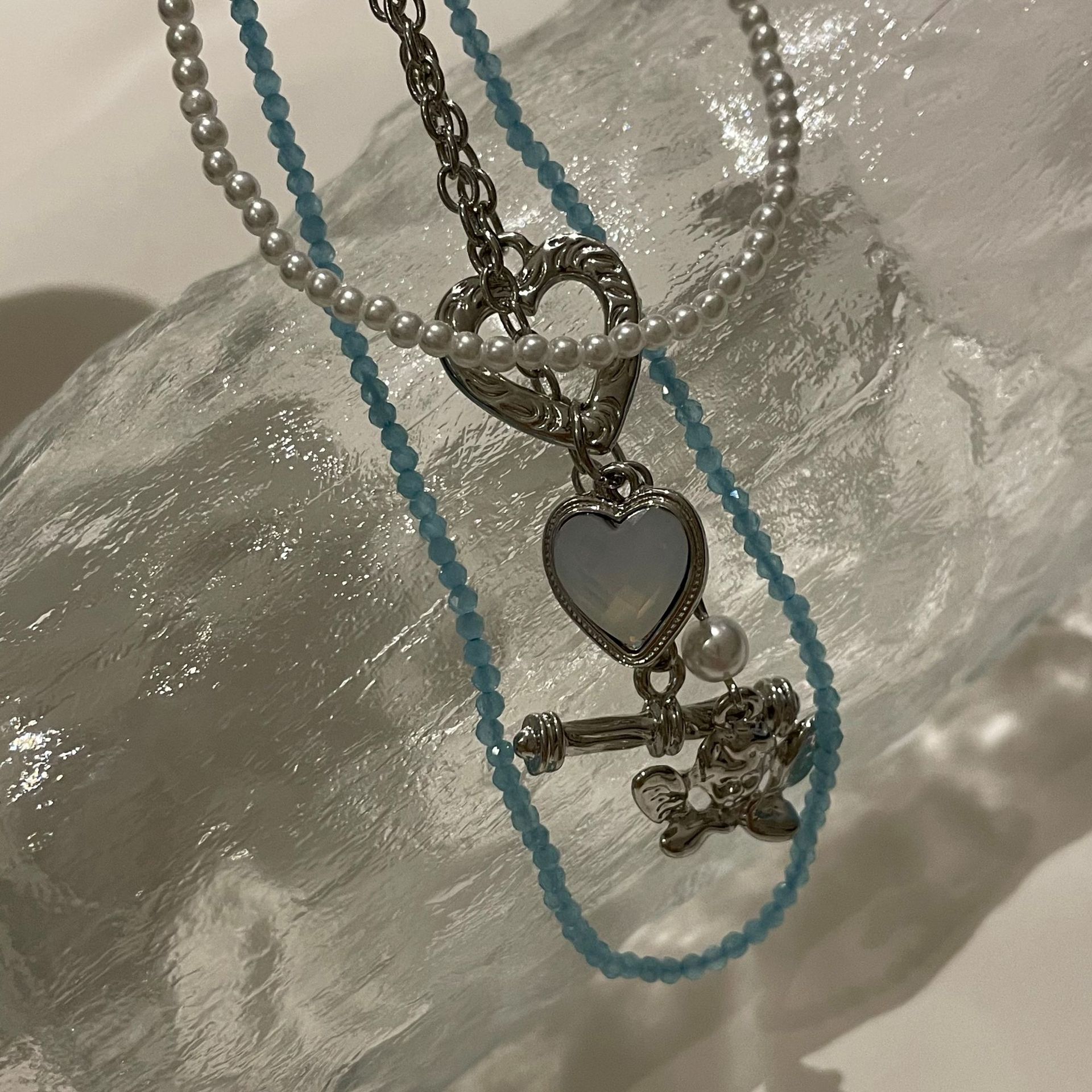 Collier Multicouche Pendentif Coeur De Mode Petit Ange En Gros display picture 10