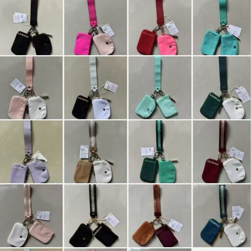 Fashionable Small Coin Purse Nylon Waterproof Storage Key Bag Small Wallet Lulu Women's Bag Mini Earphone Bag Zipper