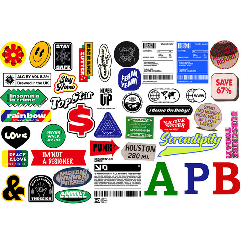 Trendy Retro Iron-on Labels Cute Fun Whimsical Creative DIY Iron-on Sticker No-sew Clothes Patches