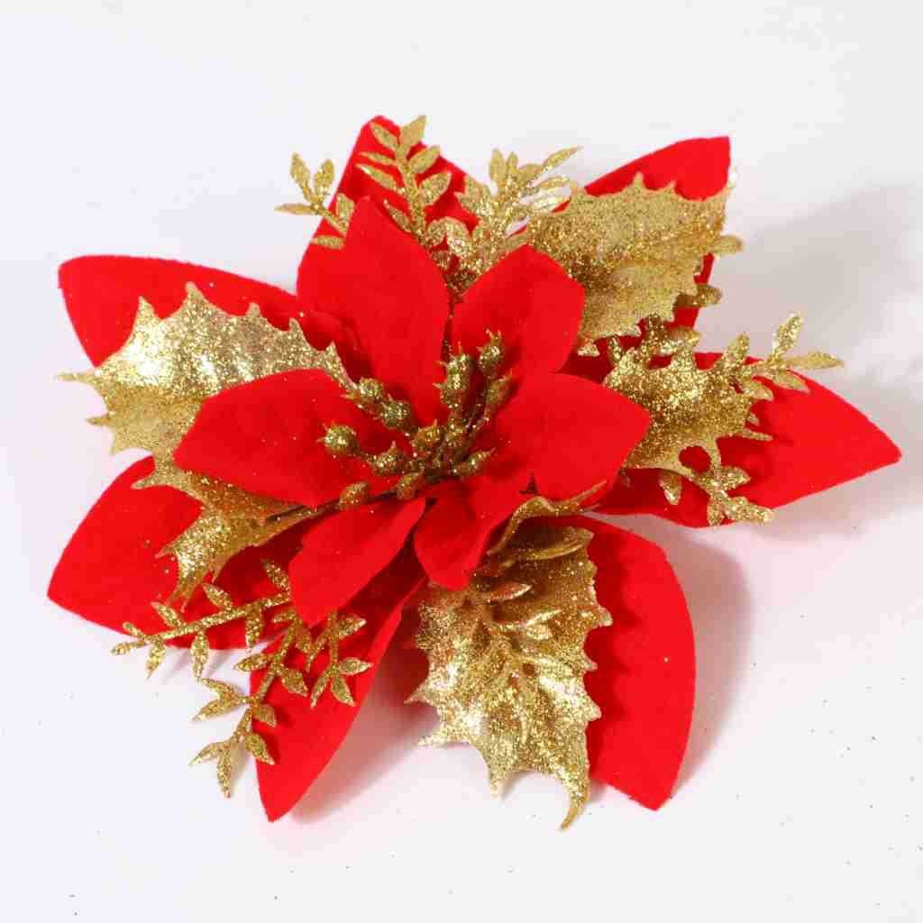 Christmas Gold Powder Christmas Flower Artificial Flower Christmas Tree Decoration Gold Powder Christmas Flower Christmas Wreath Decoration Wholesale