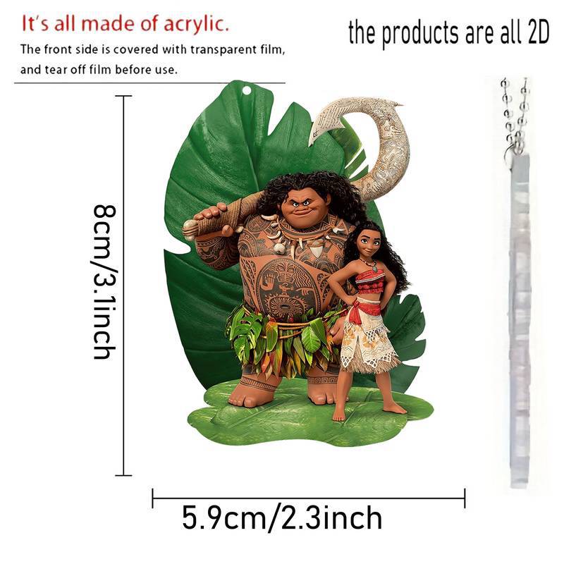 2D nuevo bosque dibujos animados personajes colgante acrílico plano transfronterizo coche retrovisor colgante mochila colgante