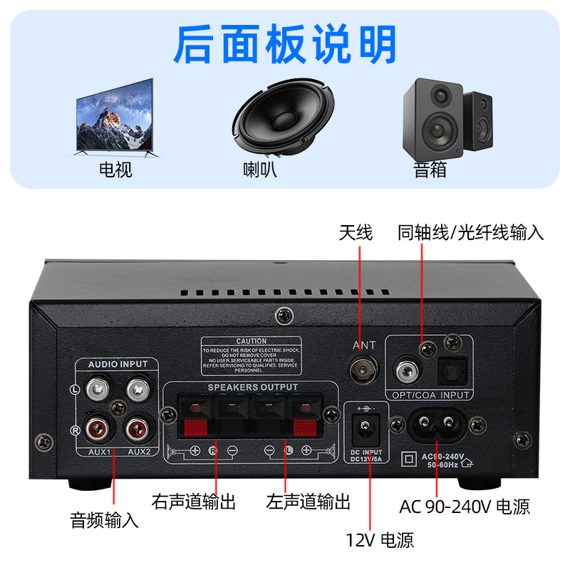Цифровой HiFi усилитель AK-55 с плоской вилкой