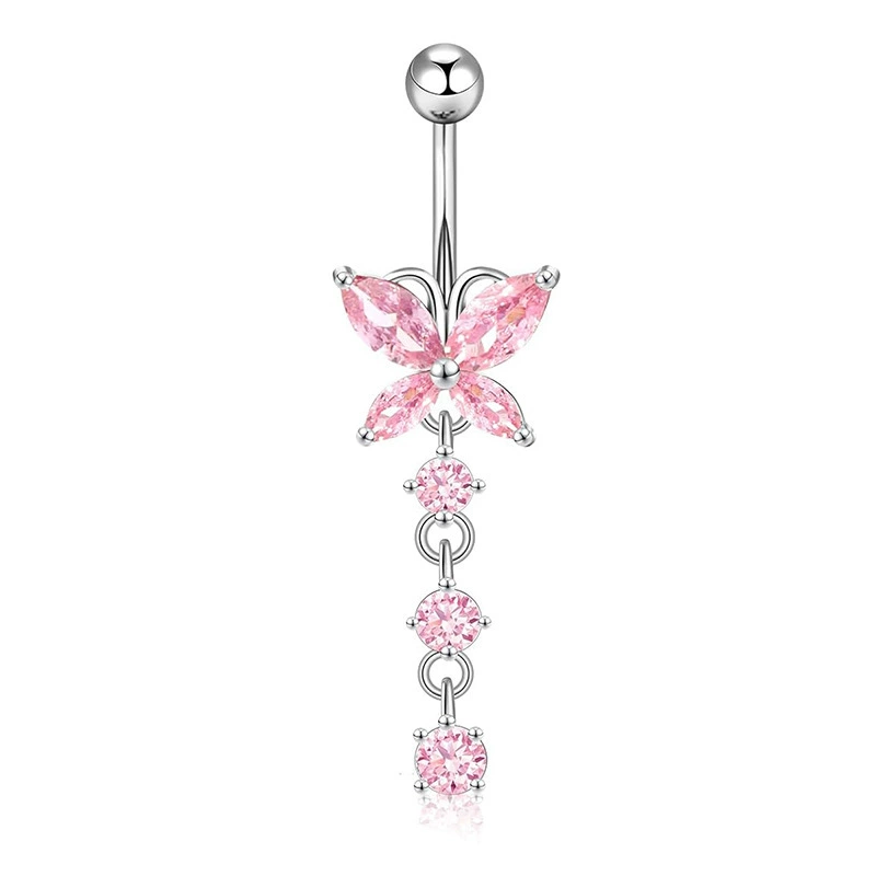 Set, physiological belly button piercing stainless steel with zircon, Amazon, (Physicals)