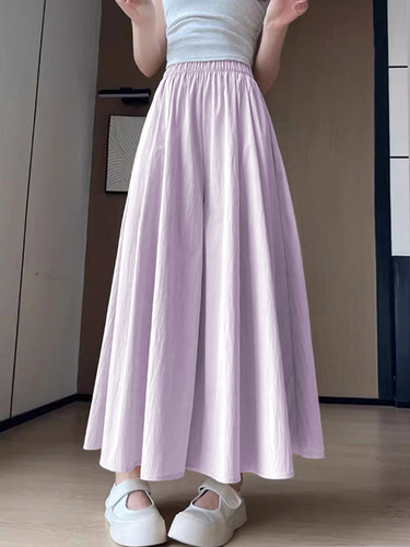 Lazy style Yamamoto culottes for women's spring and summer 2026 new high-waist casual skirt, drooping ice silk wide-leg pants