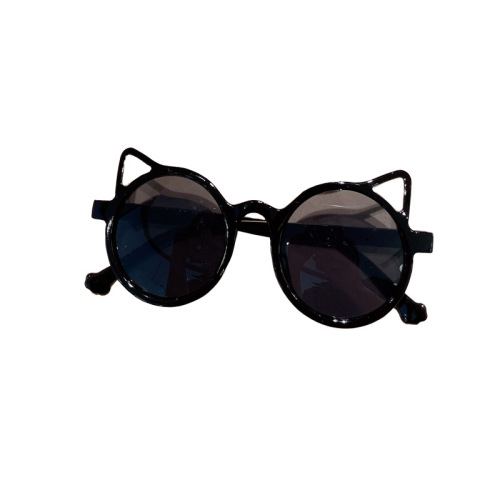 New children's sunglasses with cat ears for boys and girls, cute sunscreen sunglasses, fashionable and personalized baby glasses accessories