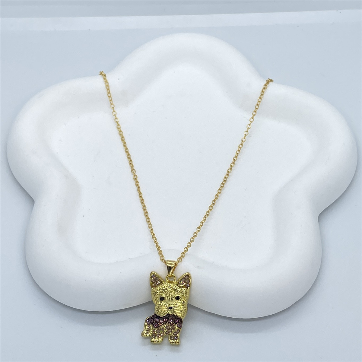 Dog Pattern Cute Dog Zinc Alloy Cable Chain Pendant Necklaces Wholesale