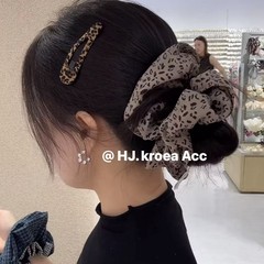 复古辣妹豹纹大肠发圈女扎丸子新款发绳高弹力皮筋头饰头绳发饰品