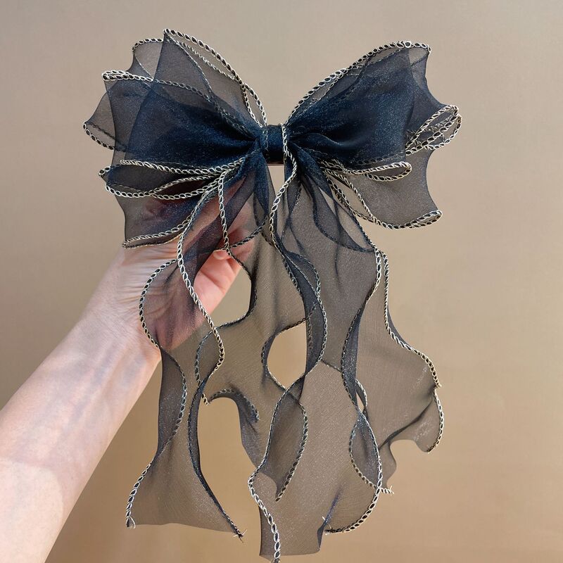 Super Fairy Bow Large Bow Ribbon Spring Clip Hairpin Japanese and Korean Cute Girl Top Clip Boutique Hair Accessories