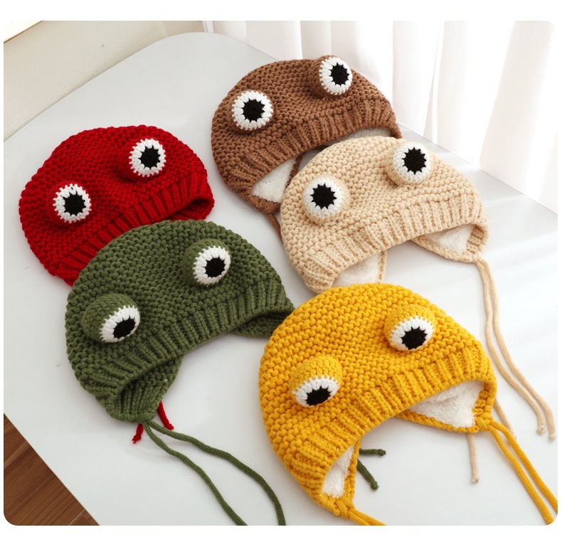 Children Unisex Cute Frog Wool Cap display picture 6