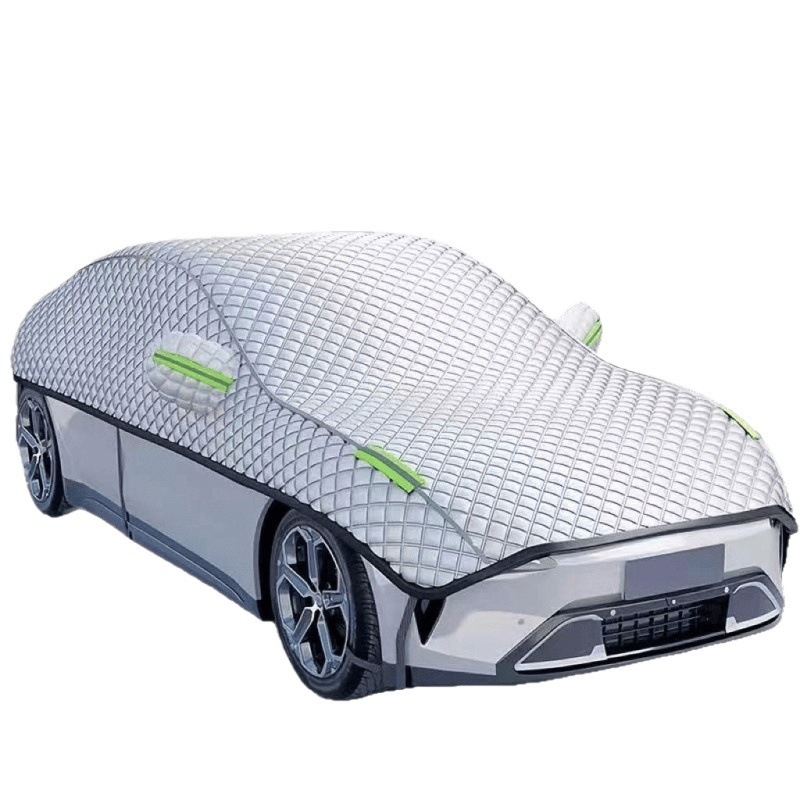 車用大型ハーフカバー、日よけ、車カバー、雪霜防止、不凍液、雨よけ、夏用断熱ハーフカバー、厚手のベルベット綿|undefined