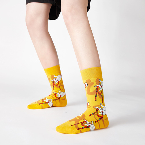 Lumi country trendy socks women's mid-tube spring and autumn ins trend retro Dunhuang men's and women's outer wear couple's stockings wholesale