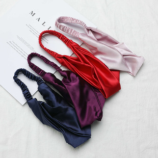 Silk-Like Headband for Washing Face, Elastic Ruched Korean-Style Hair Accessory Wholesale, Skin-Friendly Eye Mask for Eye Protection