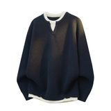 2026年秋季宽松圆领套头男式针织衫加厚可机洗青少年运动风毛线外，男装针织衫/毛衣，星座614