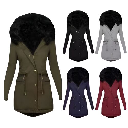 Autumn/Winter New Slimming Women's Fashion Cozy Plaid Hooded Cotton Padded Zipper Coat for European and American Women