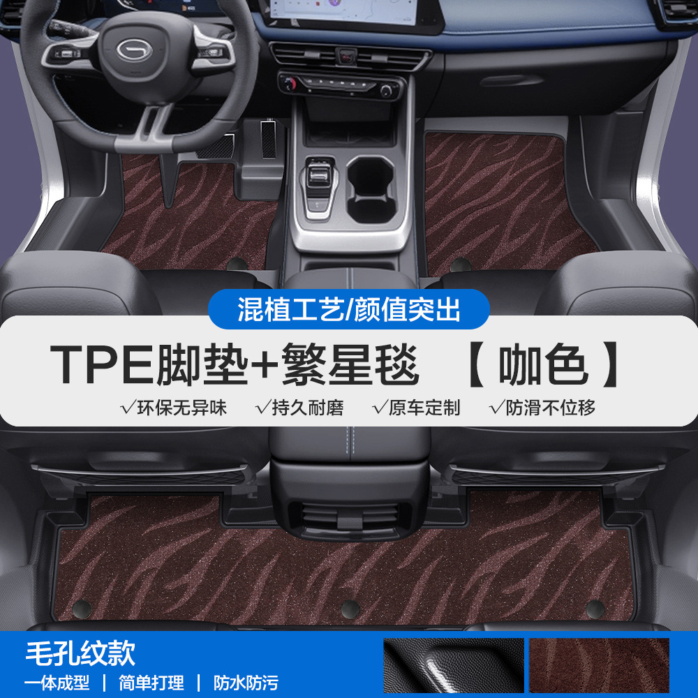 Universal Foot Pad | Chuanqi Trumpchi M6 M8 - pore-pattern-tpe-floor-mats-coffee-starry-sky-carpet
