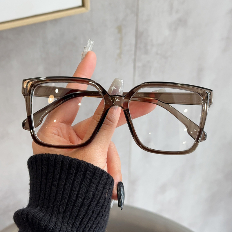 2025大框方形眼镜框平光镜女防蓝光眼镜素颜显脸小框架眼镜Glasse|undefined