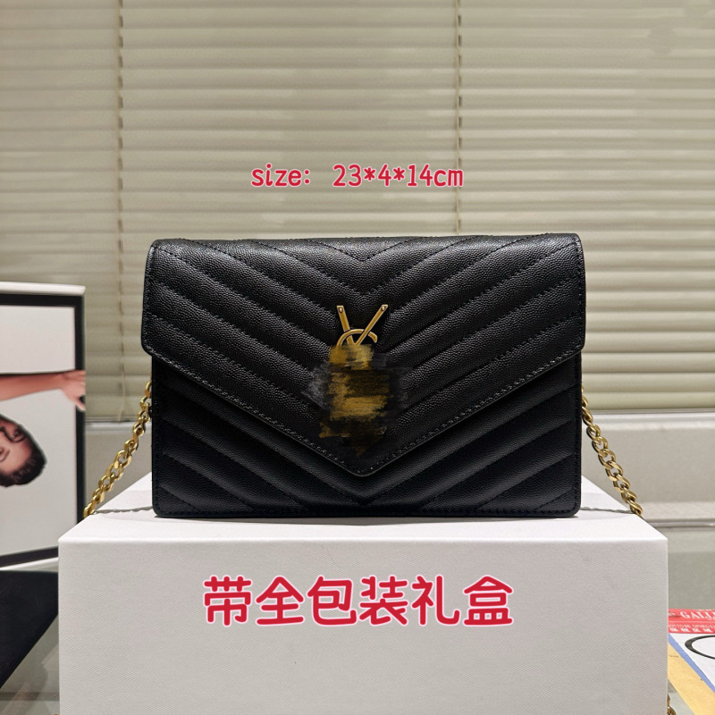 杨树林包包专柜牛皮斜挎包高级百搭信封包链条单肩腋下包时尚女包|undefined