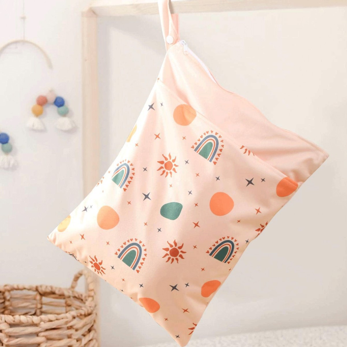 Insベビールーム装飾収納掛け袋クロスボーダー熱売ベビーおむつ袋wetbag乾湿分離30*40