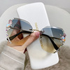 Fashionable sunglasses, sun protection cream, glasses, suitable for import, new collection, fitted, internet celebrity, UF-protection, Korean style