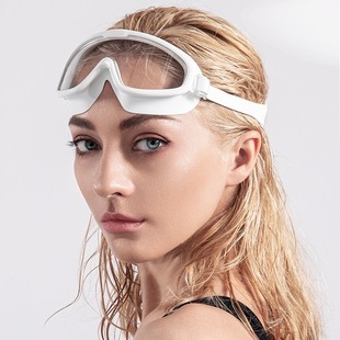2020 new adult large-frame swimming goggles silicone anti-fog large-frame swimming goggles colorful electroplating children's large-frame swimming goggles