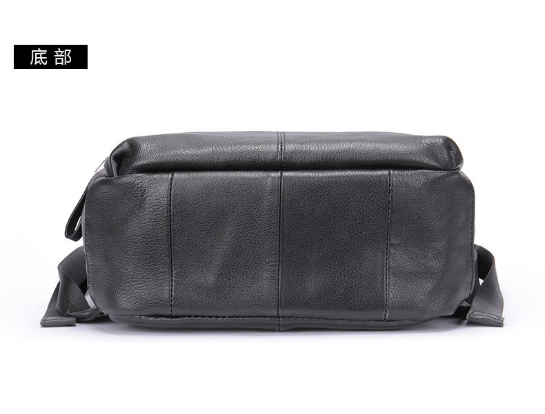 Ba lô nam da bò thật đa năng công sở đựng laptop 14 inch — Cà phê, Vải dệt trơn màu đen, màu đen, Màu nâu cà phê chi tiết 26