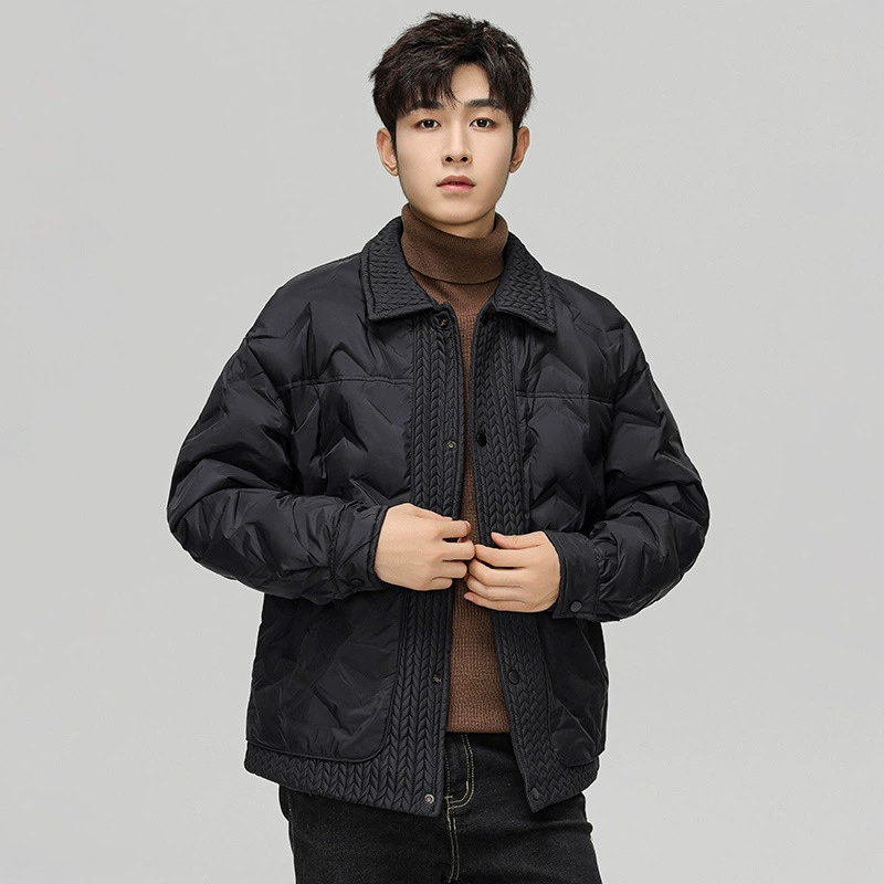 Японский ретро дикий тренд свободный лацканный пуховик мужской зимний новый утка теплая повседневная куртка