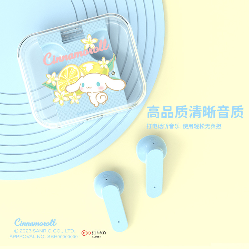 Genuino sanrio coolomi yugui perro pacha perro meilti auricular bluetooth inalámbrico creativo reducción de ruido medio en la oreja