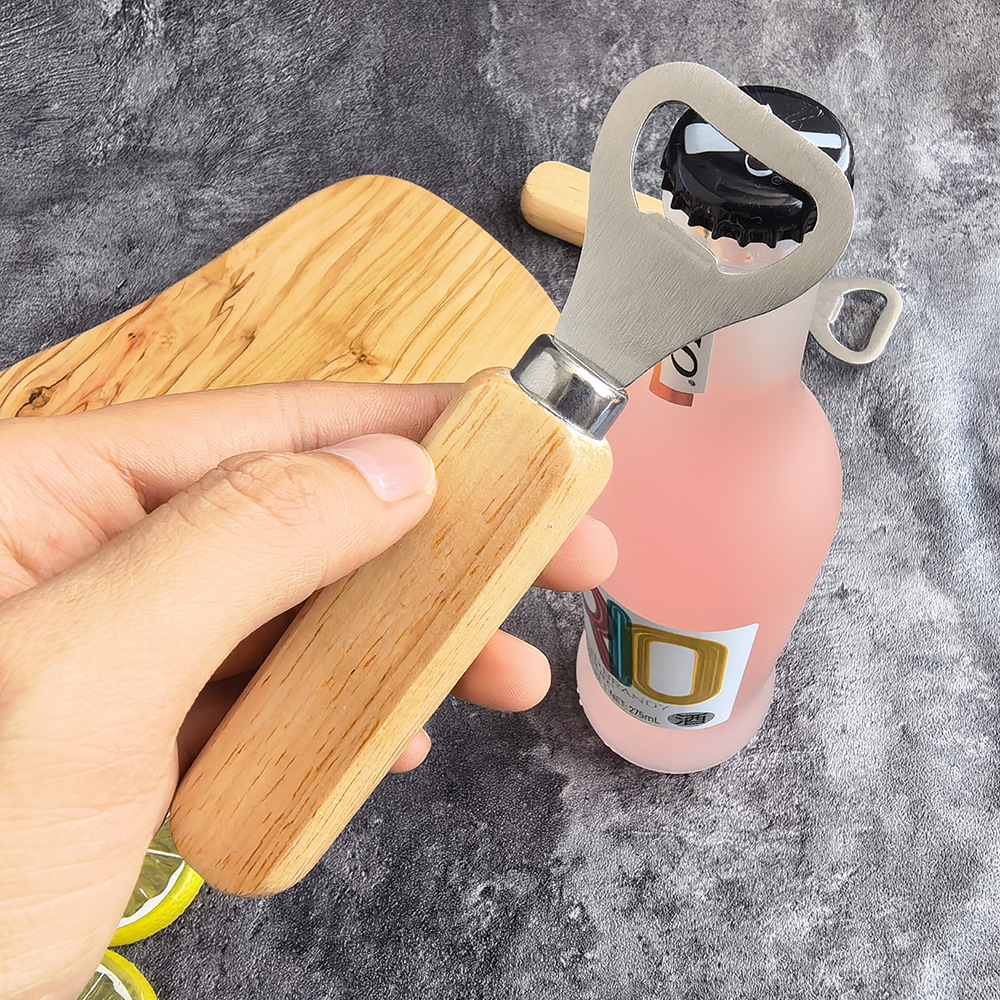 Abre botellas de cerveza de madera transfronteriza abre botellas de cerveza de acero inoxidable abre botellas de bebidas abre botellas al por mayor image 3