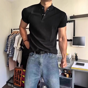 ��ʽ�����I�����п��ļ���ɫpolo�������·����A����\��t��