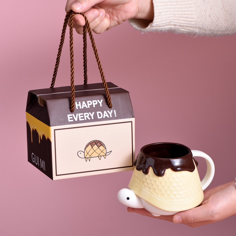 Tortuga miel agua taza tortuga regalo novia regalo cumpleaños Taza de cerámica creativa taza Linda