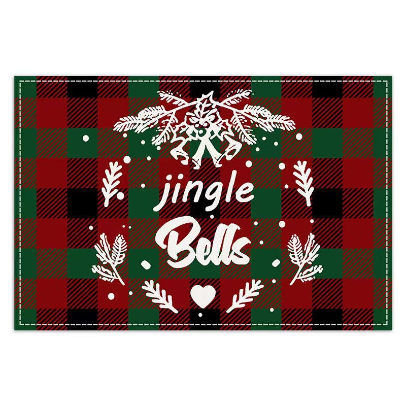 Transfronterizo temu explosión de Navidad invierno árbol de Navidad muñeco de nieve lino estampado conjunto de lino estampado
