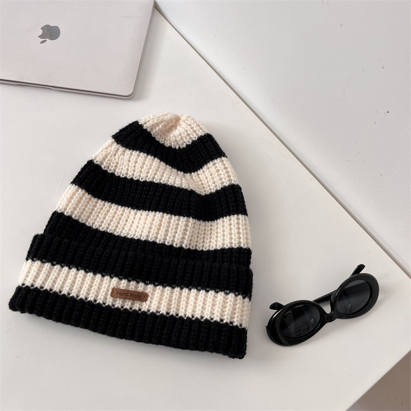 Women's Basic Lady Stripe Eaveless Wool Cap display picture 15