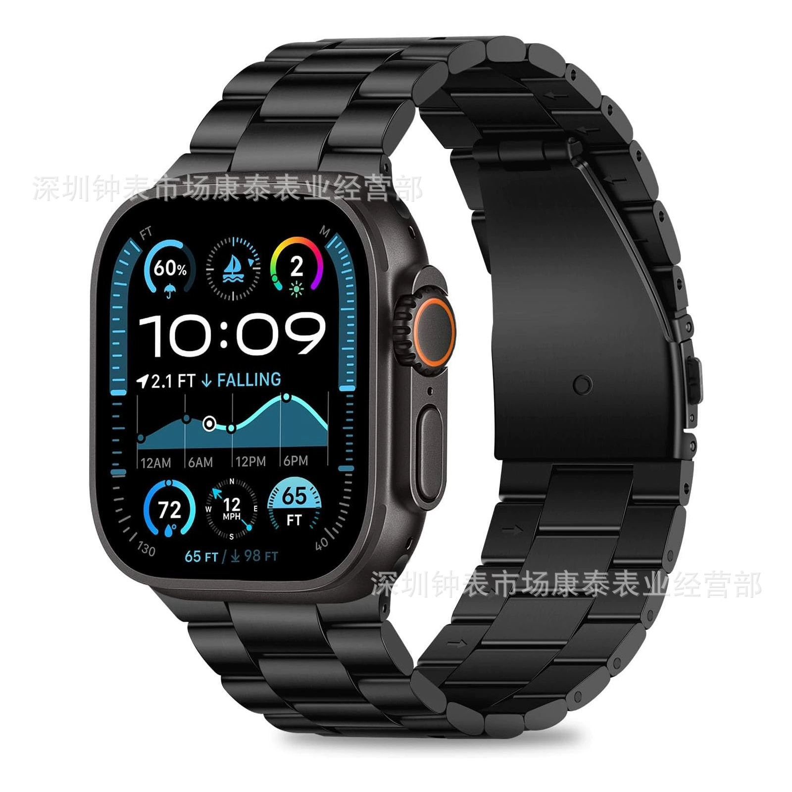 Титановый ремешок для часов, подходящий для Apple Watch Ultra, цельно титановый ремешок с тремя бусинами, ремешок для iWatch