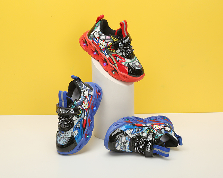 Tecknade barnsporter, små och medelstora kardborreband, lätta pojkskor, nya barnskor hösten 2022_voghion.com