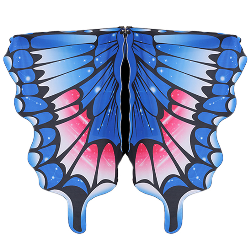 Flor mariposa capa de punto impresa ala giratoria espectáculo props chal outdoor in viento rojo en línea lo mismo disparar