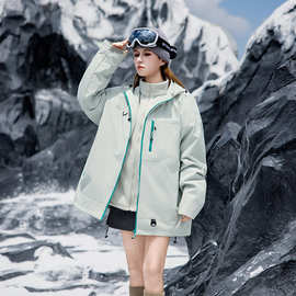 直播跨境现货批发团购冲锋衣 S-4XL男女同款连帽工装登山服外套女