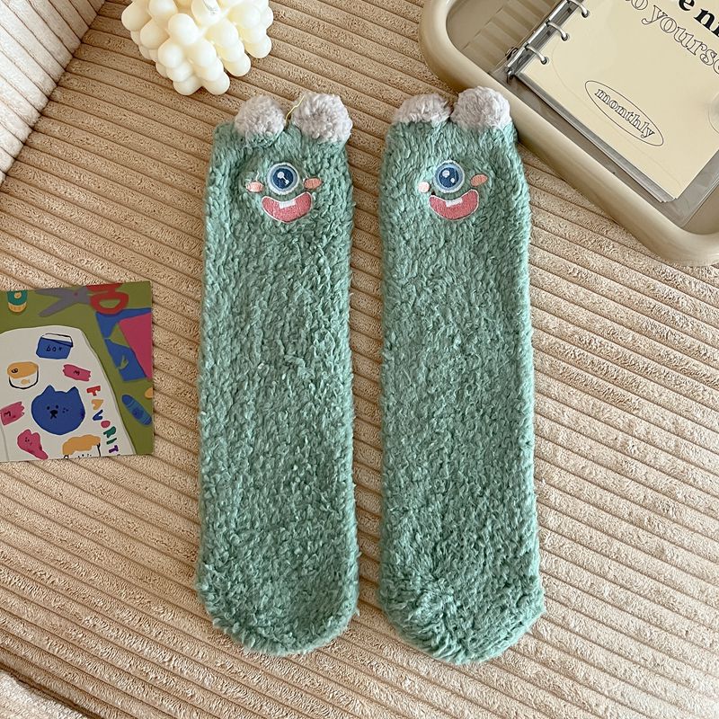 Calcetines de Piso de Media Caña de Vellón de Coral Engrosados y Antideslizantes para el Hogar image 11