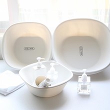 //美容院的白色塑料加厚洗脸盆按摩小洗洁面盆洗私处卫-万百