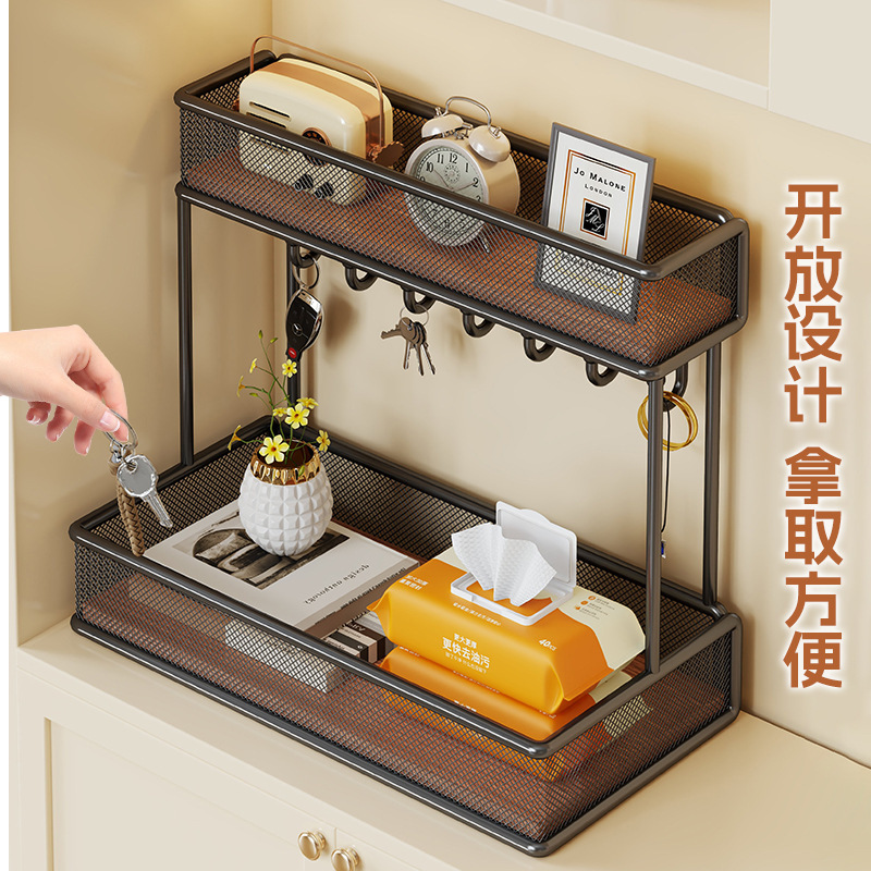 入户玄关置物架钥匙收纳架鞋柜上桌面装饰摆件展示架家用门厅挂架|undefined