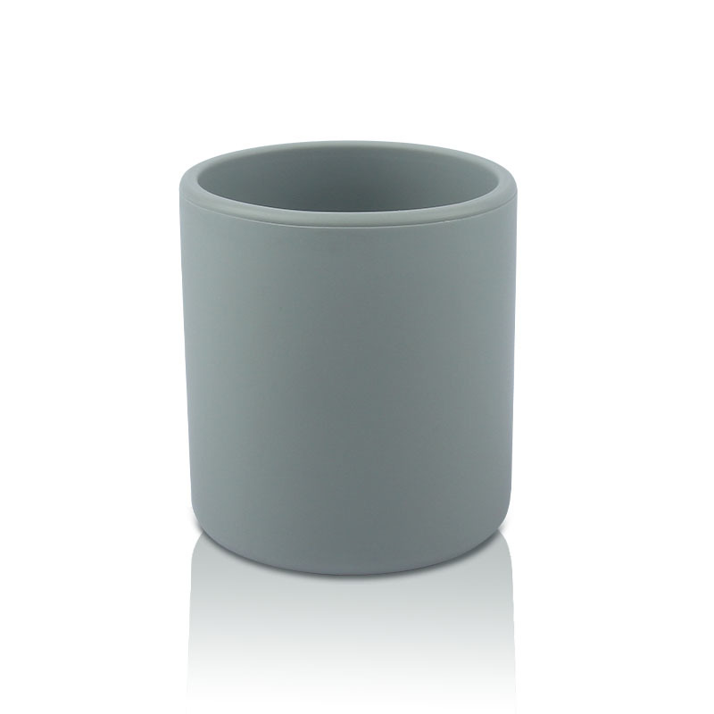 Transfronterizo nueva taza de bebida directa de silicona resistente a gotas sin mango Morandi taza de silicona de color Morandi taza de alimentación para bebés