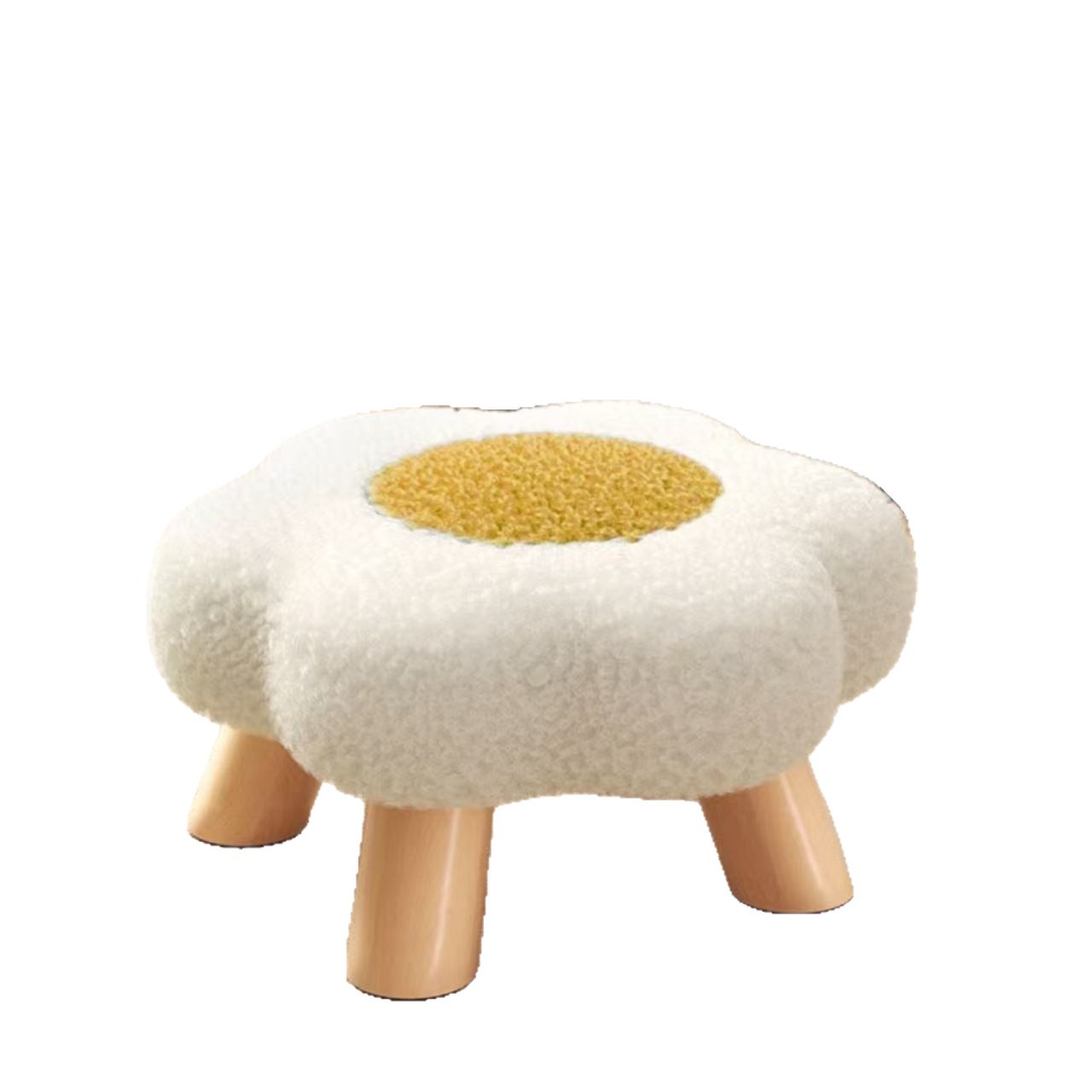 Nuevo pequeño taburete flor princesa viento taburete bajo taburete ultra suave taburete de nubes para niños caseros lindos taburetes de peluche para cambiar zapatos image 6