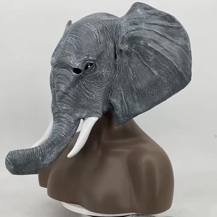 動物ラテックスマスク頭カバーシミュレーションウサギ雄鶏象虎鳩恐竜豚頭馬頭キリンパーティーアイテム