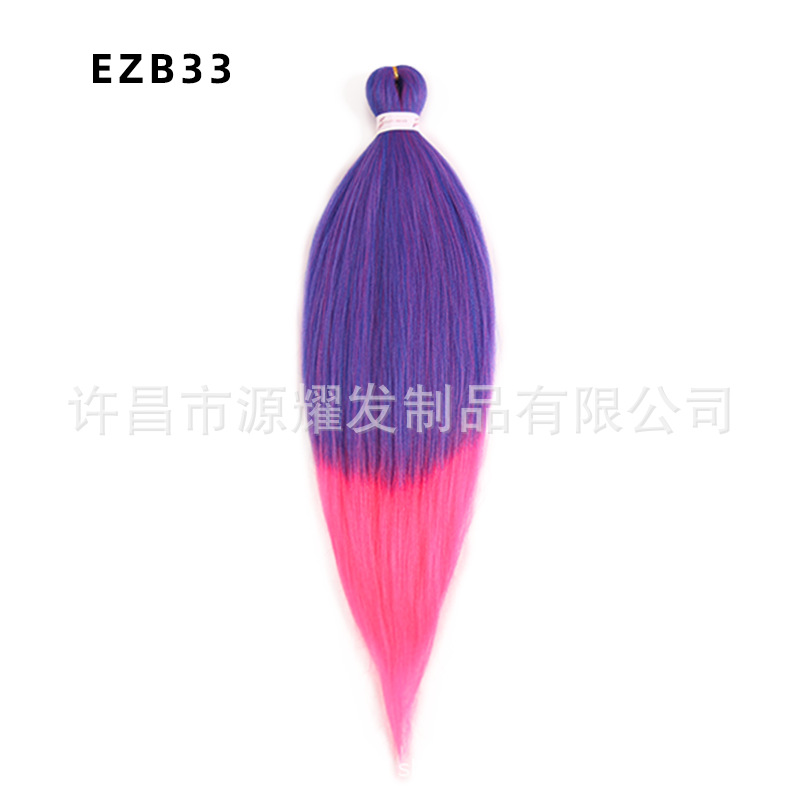 Peluca EZ cabello esponjoso y suave de fibra química trenza grande 26 pulgadas 90g pvc bicolor retardante de llama seda de baja temperatura trenza grande