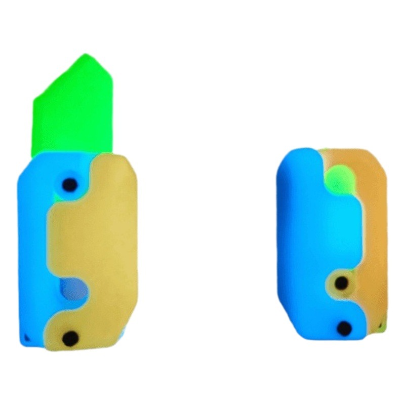 Cuchillo de rábano estilo luminoso personalidad adulta gravedad retráctil mini 3D impresión descompresión juguete cuchillo de rábano